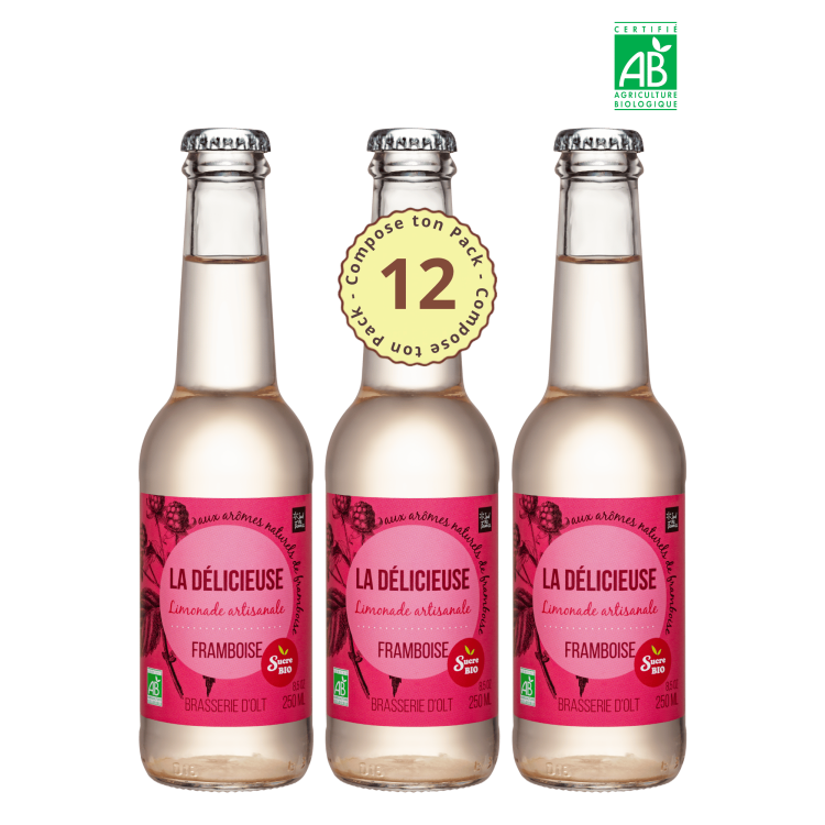 Pack 12 Limonades Bio Framboise 25cl