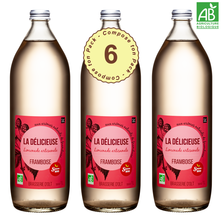 Pack 6 Limonades Bio Framboise 1L