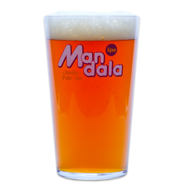 Carton de 6﻿ pintes "Mandala"﻿ Ce verre d'une contenance de 50cl est le plus approprié à la dégustation de notre IPA   