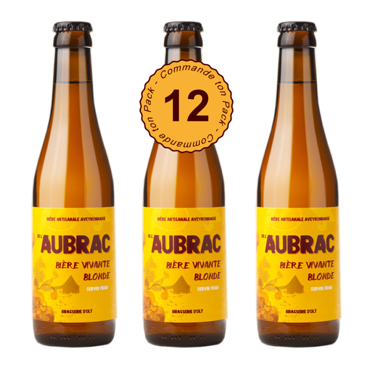 12 Bières de l’Aubrac Blonde Fine et peu amère, la complexité aromatique de cette jolie Blonde rappelle des saveurs d'ab