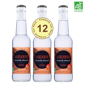 12 Limonades BIO La Délicieuse Orange Dégustation : Gorgée de soleil et de douceur, la Délicieuse BIO aux extraits natur