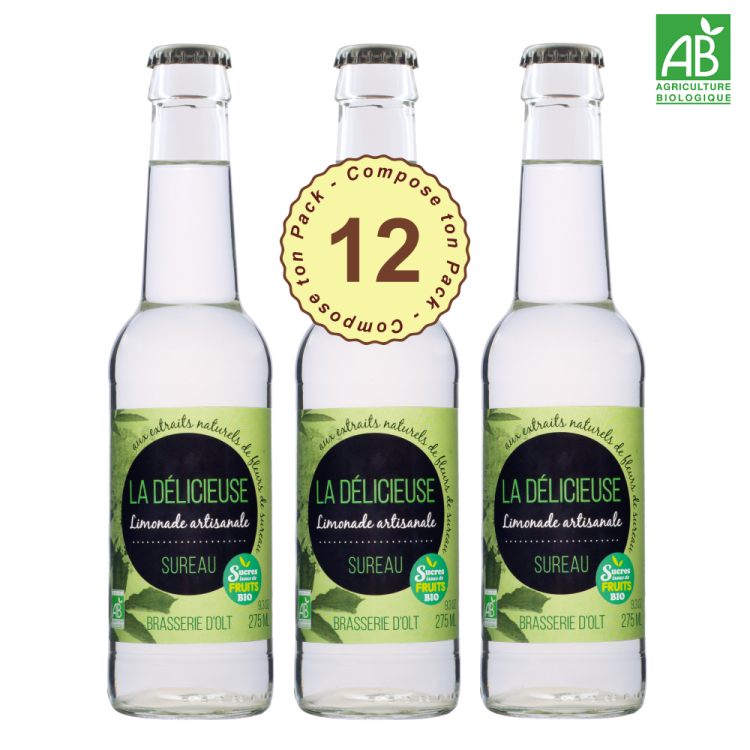 Compose ton pack personnalisable 12 Limonades BIO La Délicieuse Sureau Dégustation : Réalisée à base d’arôme et d’infus