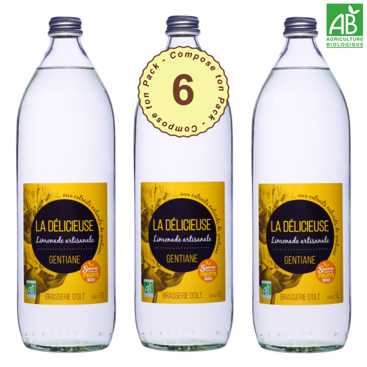 6 Limonades BIO La Délicieuse Gentiane Dégustation: Tonique et stimulante, la Délicieuse BIO aux extraits naturels de ra