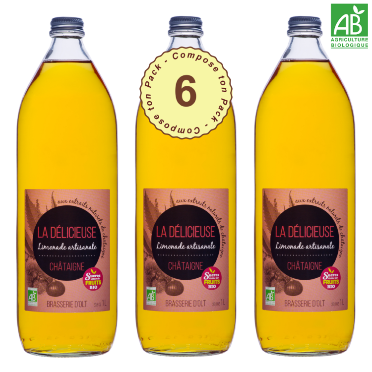 6 Limonades BIO La Délicieuse Châtaigne Dégustation: Délicieusement parfumée, boisée, la limonade artisanale biologique 