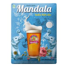 Plaque décorative acier bière "Mandala" - brasseur aveyron