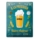 Plaque décorative métal "Bière Aubrac" - bières aveyronnaises Plaque décorative métal "Bière Aubrac" - bières aveyronnaises