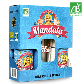 Coffret 2 bières Mandala Bio 33cl + 1 verre Mandala Délicieusement amères (35 IBU), les India Pale Ales sont brassées av