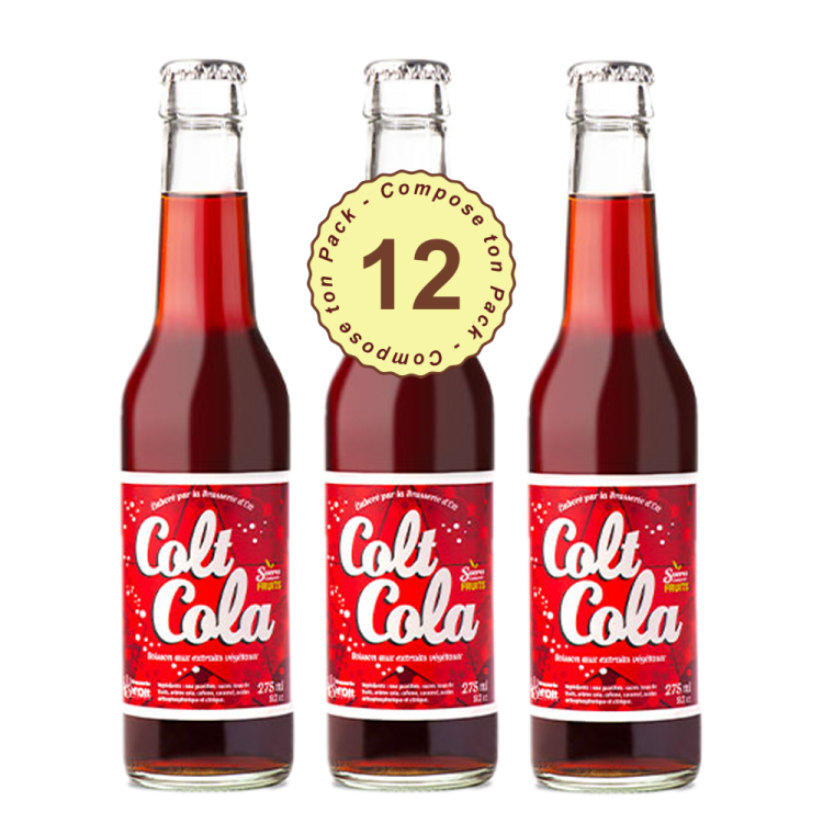 Pack 12 Colt Cola 27.5cl Cola aux extraits naturels végétaux, sans additif, sans conservateur et sans colorant. Caractér