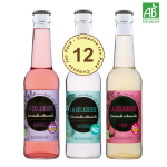 PACK DECOUVERTE Pack de 12 x 27.5cl Sodas Ce pack se compose de 2 Délicieuses Bio Nature, 2 Délicieuses Bio Myrtilles, 2