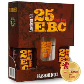 Coffret 2 bières 25 EBC 33cl + 1 verre 25 EBC